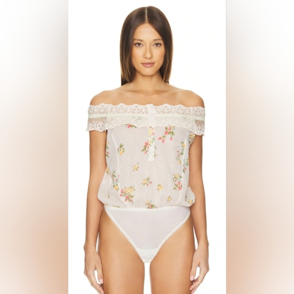 Intimately Free People Morning Call Bodysuit in Ivory Combo - Picture 2 of 6